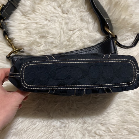 Vintage Coach‎ Black Fabric / Leather Crossbody Handbag H064910403 90’s - Picture 4 of 13